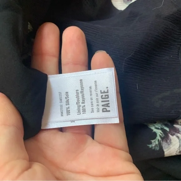 Paige Dress Palisades Faux Wrap Midi in Ruffle Black Floral - Picture 7 of 9